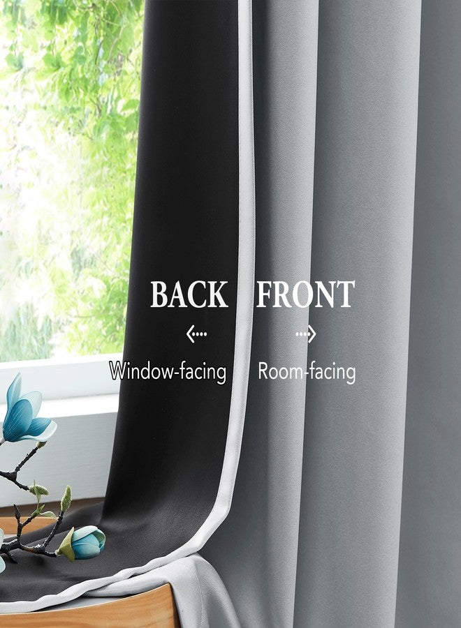 Beauoop Grey 100% Blackout Curtains 84 Inch Long 2 Panels for Bedroom Living Room Solid Room Darkening Thermal Insulated Soundproof Energy Saving Grommet Top Window Treatment Drapes,52x84 2 Set - Image 5